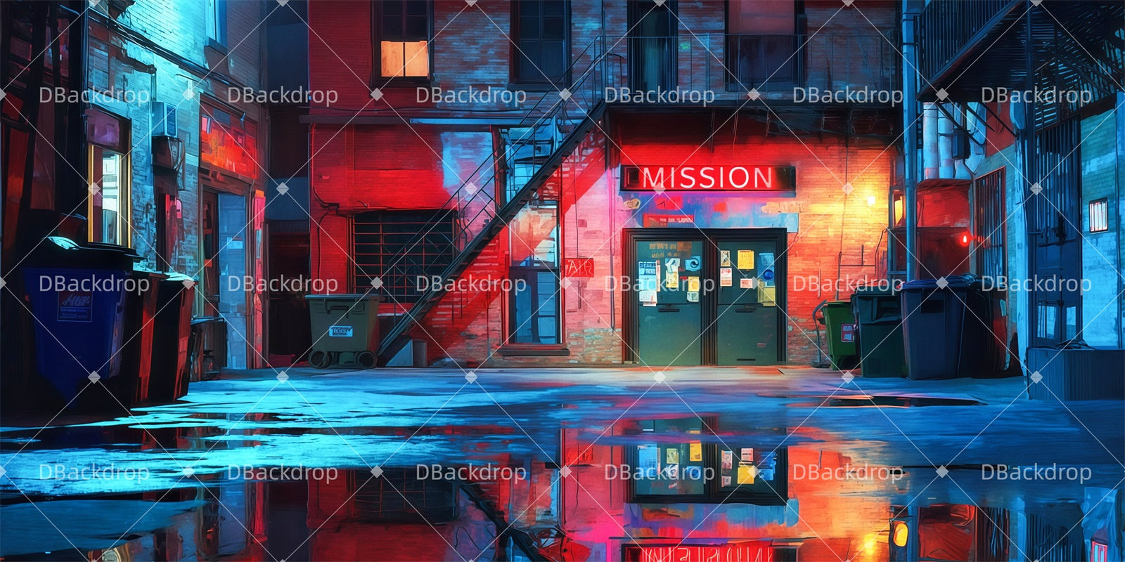 Fondali Teatrali Alley Behind The Mission Grandi Fondali Per Palcoscenici TWW511-T75