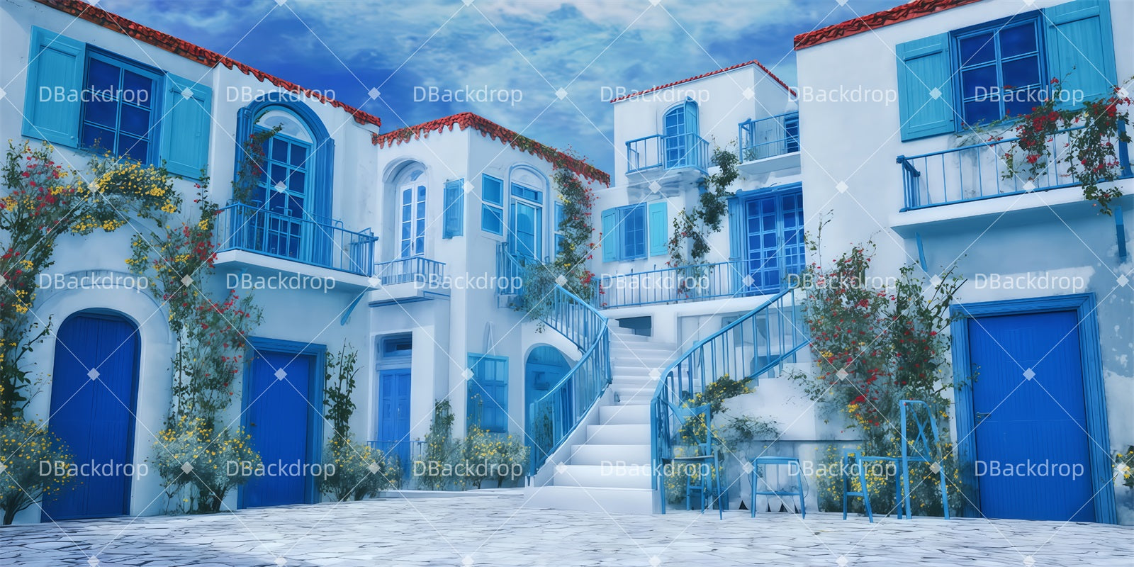 Fondali Per Palcoscenico Cortile Teatro Mattutino Fondale TWW510-T26