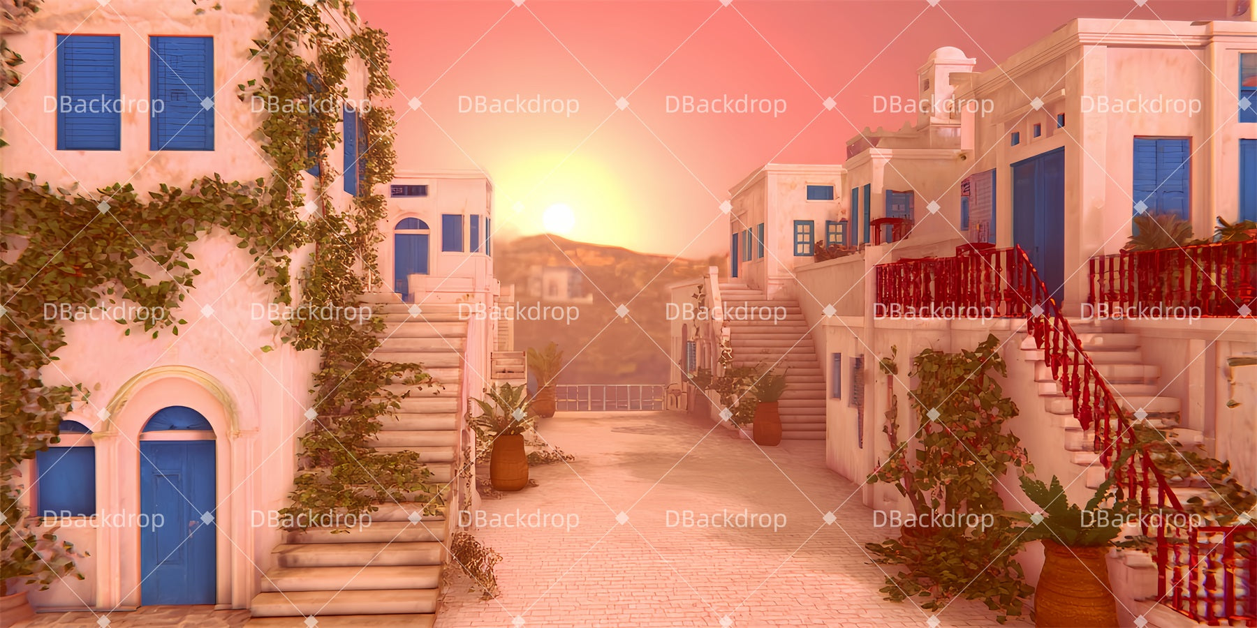 Fondale Per Spettacoli Di Danza Scolastica In Cortile Al Tramonto TWW510-T33