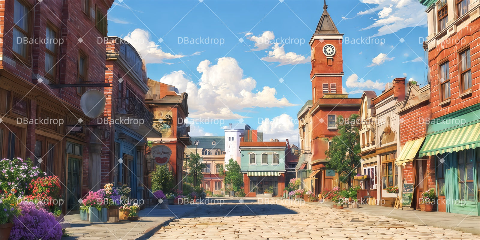 Fondale Per Palcoscenico Teatrale Ashton Town Square Fondali Per Spettacoli Scolastici TWW511-T33