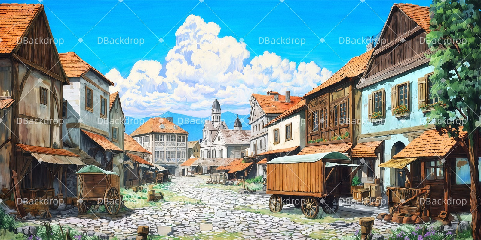 Fondali Per Palcoscenico In Vendita Fondale Per Cinema Village Street TWW511-T65
