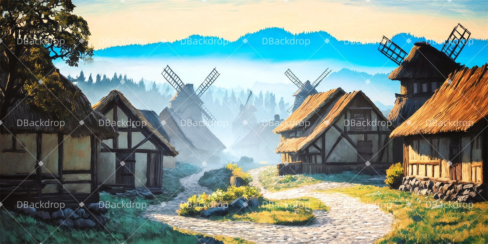 Idee Per Fondali Scenici Villaggio Di Anatevka Grandi Fondali Scenici TWW511-T66