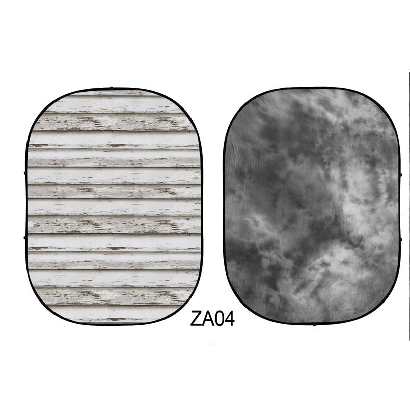 Fondale Fotografico Pieghevole Su Due Lati Con Struttura Astratta/Legno 5x6.5ft(1.5x2m) ZA04