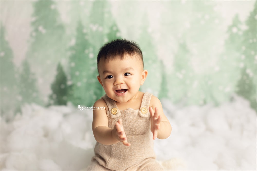 Sfondo Di Abeti Sfondo Di Neve Fotografia Per Bambini ZG-71