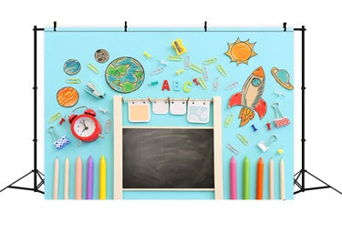 Sfondo Fotografico Per Il Rientro A Scuola Con Pianta Di Cancelleria BRP7-11