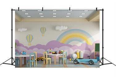 Sfondo Della Sala Giochi Arcobaleno Del Ritorno A Scuola BRP7-39