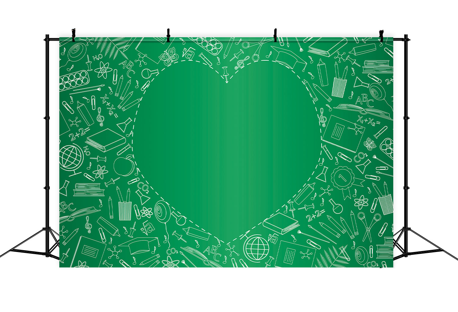 Elementi Di Studio Per Il Ritorno A Scuola Sfondo A Forma Di Cuore BRP7-42