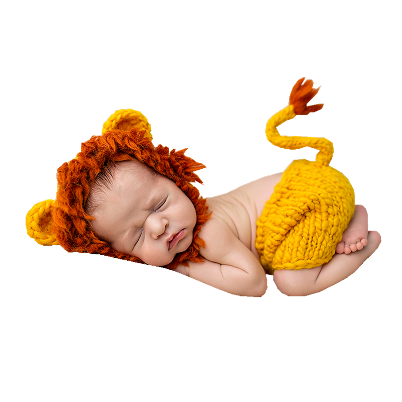 Puntelli Per Fotografia Neonato Costume Fatto A Mano Servizio Fotografico Per Bambini Cappello All'Uncinetto Leone+Pantaloni Abiti Set Vestiti